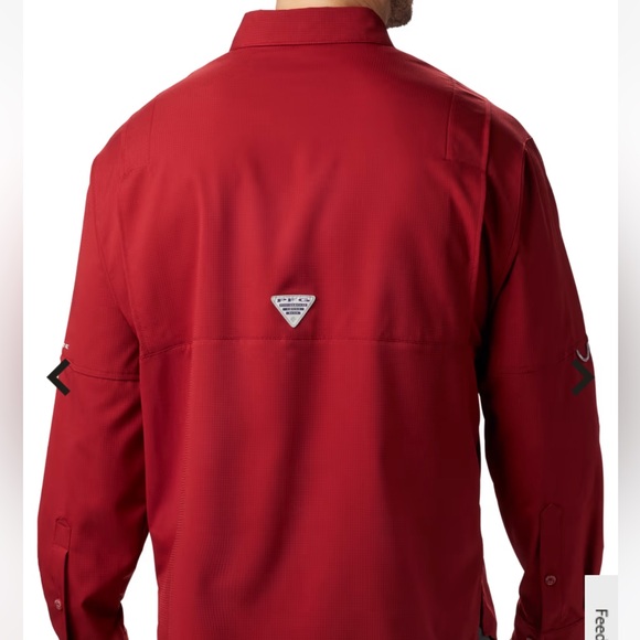Men’s Columbia Tamiami II Long Sleeve Fishing Shirt NWT- Maroon/Beet color - Picture 3 of 4